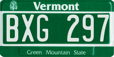 VT license plate BXG297
