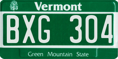 VT license plate BXG304