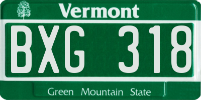 VT license plate BXG318
