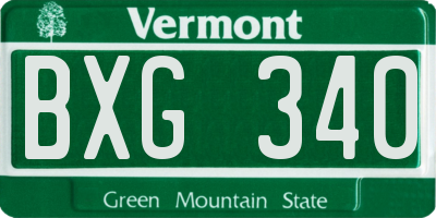 VT license plate BXG340