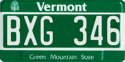 VT license plate BXG346
