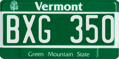 VT license plate BXG350