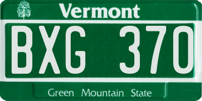 VT license plate BXG370