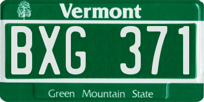 VT license plate BXG371