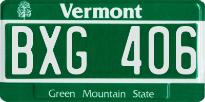 VT license plate BXG406