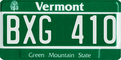 VT license plate BXG410