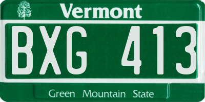 VT license plate BXG413