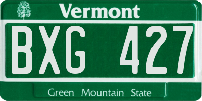VT license plate BXG427