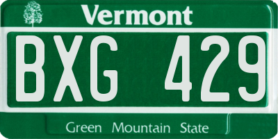 VT license plate BXG429