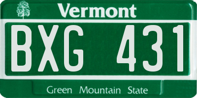 VT license plate BXG431