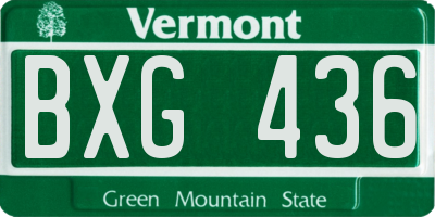 VT license plate BXG436