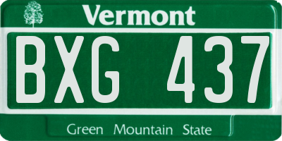 VT license plate BXG437
