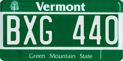VT license plate BXG440