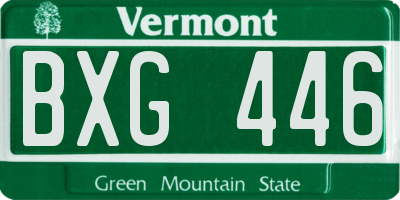 VT license plate BXG446