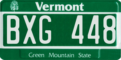 VT license plate BXG448