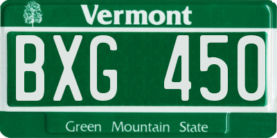 VT license plate BXG450