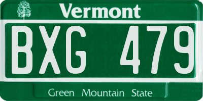 VT license plate BXG479