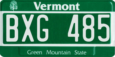 VT license plate BXG485