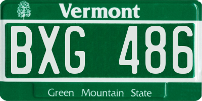VT license plate BXG486