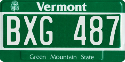VT license plate BXG487