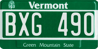 VT license plate BXG490