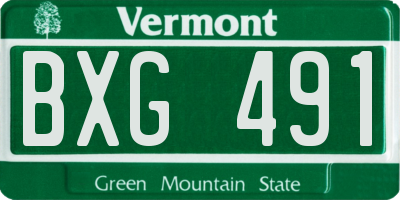 VT license plate BXG491
