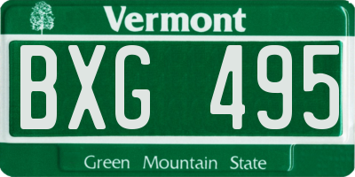 VT license plate BXG495