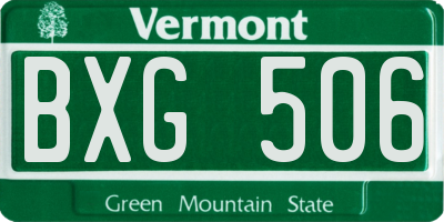 VT license plate BXG506