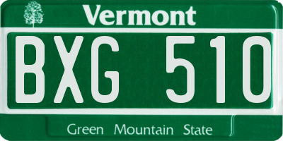 VT license plate BXG510