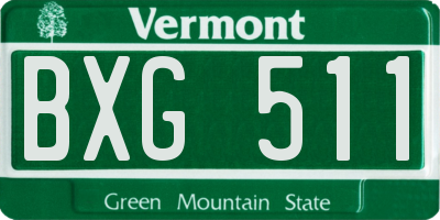 VT license plate BXG511