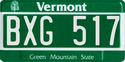 VT license plate BXG517