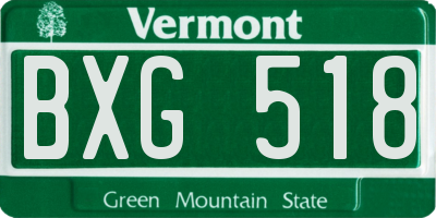 VT license plate BXG518