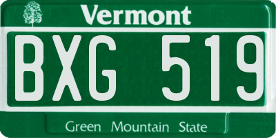VT license plate BXG519