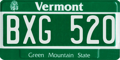 VT license plate BXG520