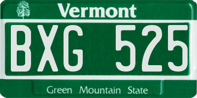 VT license plate BXG525