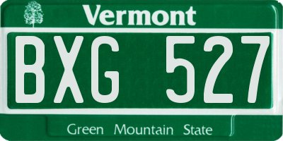 VT license plate BXG527