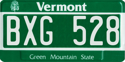 VT license plate BXG528