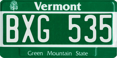 VT license plate BXG535