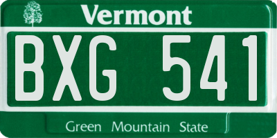 VT license plate BXG541