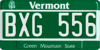 VT license plate BXG556