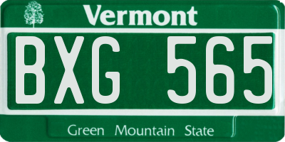 VT license plate BXG565