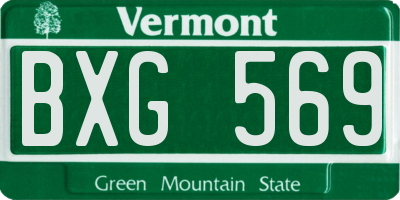 VT license plate BXG569