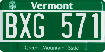 VT license plate BXG571