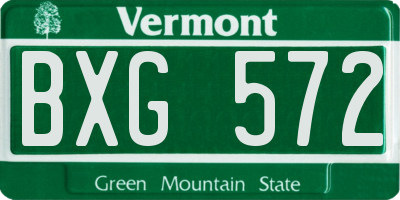 VT license plate BXG572