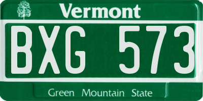 VT license plate BXG573