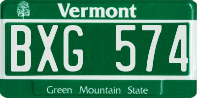 VT license plate BXG574