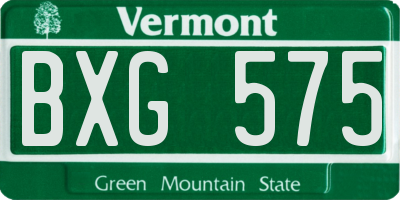 VT license plate BXG575