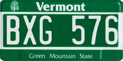 VT license plate BXG576