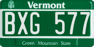 VT license plate BXG577