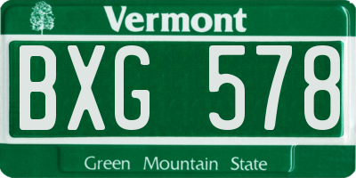 VT license plate BXG578